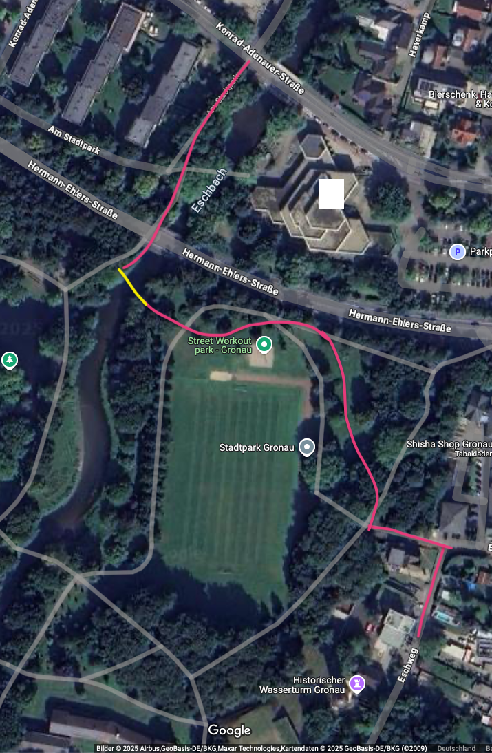 Die von Bündnis 90/ Die Grünen und SPD vorgeschlagene Streckenführung